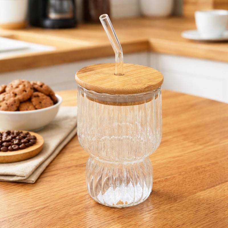 Mug avec Paille en Verre 350ML