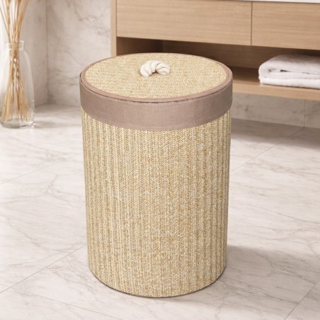 Panier à Linge Rond 45×36 cm Tressé en Corde