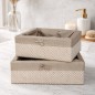 Set de 2 Paniers de Rangement avec Tissu