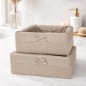 Set de 2 Paniers de Rangement avec Tissu