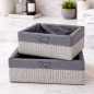 Set de 2 Paniers de Rangement avec Tissu