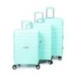 Série de 3 valises en Polypropylène incassable Vert Eau - COLISEE+