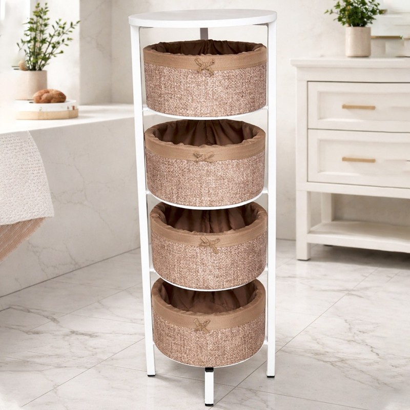 Set de 4 Paniers de Rangement avec Support 94x34 cm Set de 4 Paniers de Rangement avec Support 94x34 cm