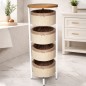 Set de 4 Paniers de Rangement avec Support 94x34 cm Set de 4 Paniers de Rangement avec Support 94x34 cm