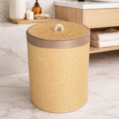 Panier à Linge Rond 45×36 cm Tressé en Corde