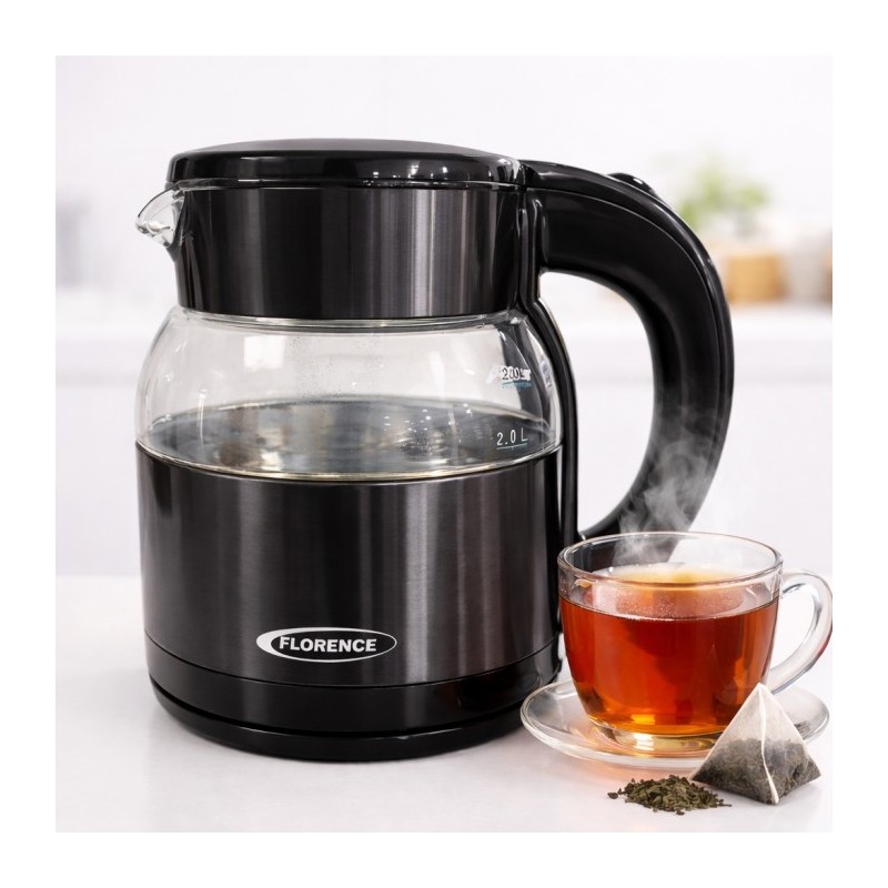Bouilloire Électrique 1500W 2L Noir - Florence HK-464