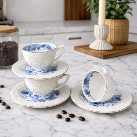 Service à Café au Lait en Porcelaine 12 Pièces