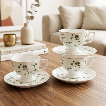 Service à Café au Lait en Porcelaine 12 Pièces