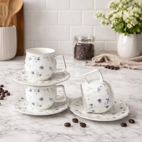 Service à Café au Lait en Porcelaine 12 Pièces