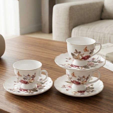 Service à Café au Lait en Porcelaine 12 Pièces
