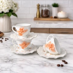 Service à Café Noir en Porcelaine 12 Pièces