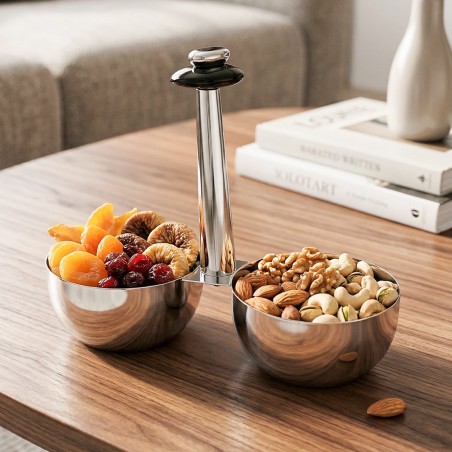 Porte Fruits Secs Double 11 cm en Inox