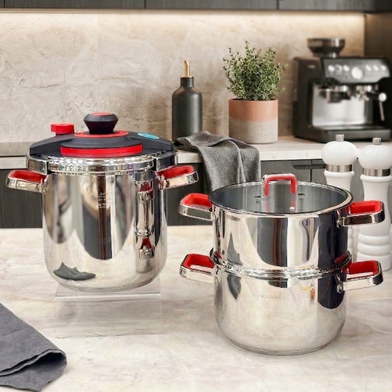 Couscoussier et Cocotte en Inox 18/10 - 6 Pièces - Sizar