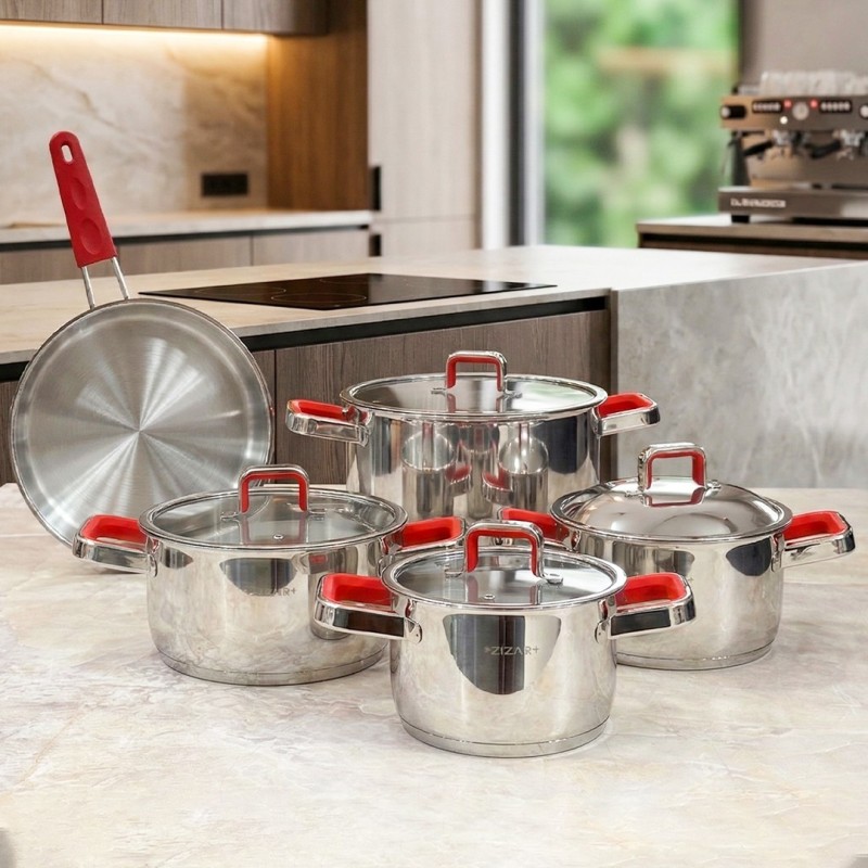 Batterie de Cuisine Inox 18/10 - 11 Pièces - Sizar