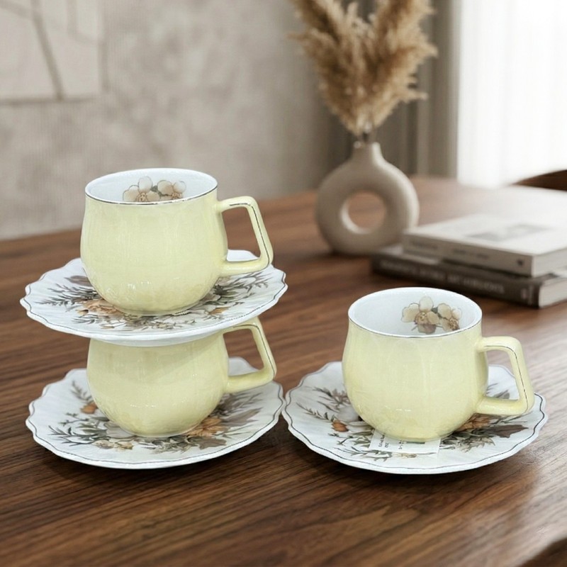 Service à Café au Lait en Porcelaine 12 Pièces