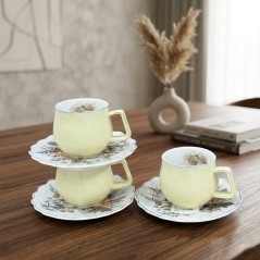 Service à Café Noir en Porcelaine 12 Pièces