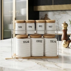 Set Porte Épices avec Support 7 Pièces M7