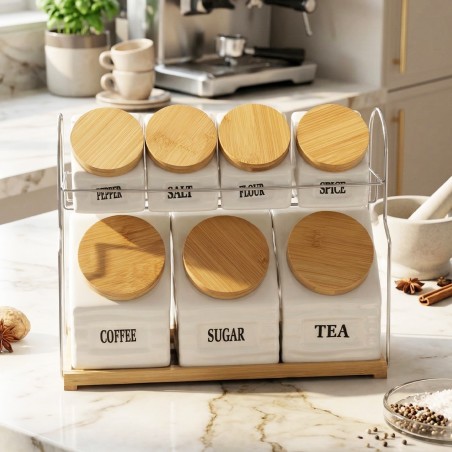Set Porte Épices avec Support 7 Pièces M4