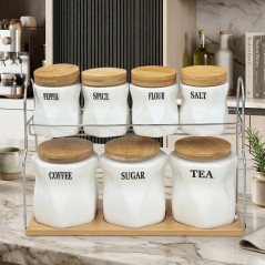 Set Porte Épices avec Support 7 Pièces M6