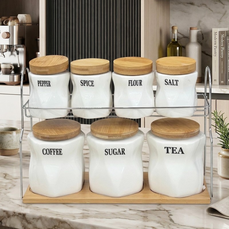 Set Porte Épices avec Support 7 Pièces M6 Set Porte Épices avec Support 7 Pièces M6