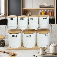 Set Porte Épices avec Support 7 Pièces