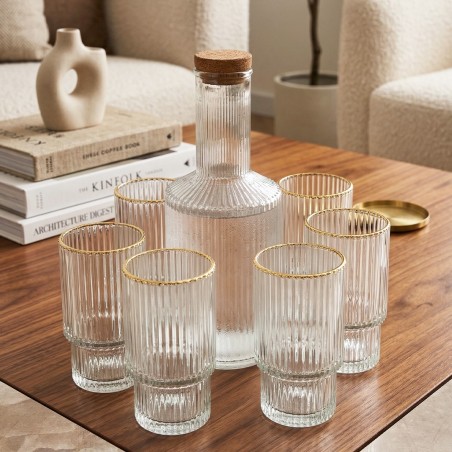 Service à eau 7 Pièces Avec Carafe en Verre