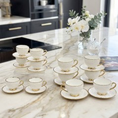 Service à Café Mixed 24 Pièces en Porcelaine