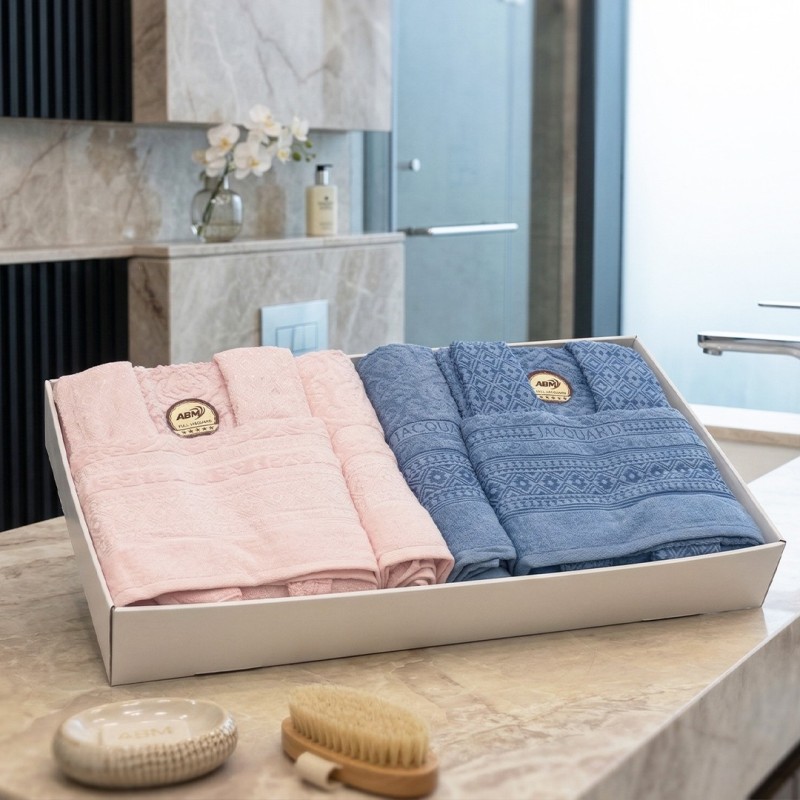 Ensemble de Capes de Bain en Coton  Jacquard - 6 Pièces