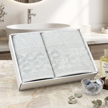 Set Serviettes de Bain 2 Pièces - Gris