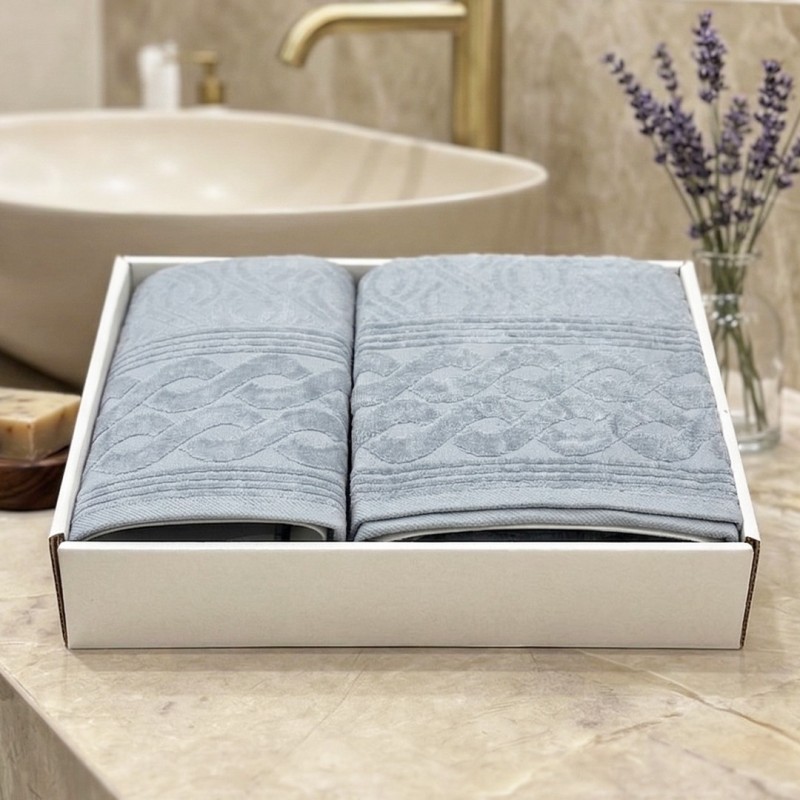 LOT DE DOUCHE 2PCS GRIS FONCE