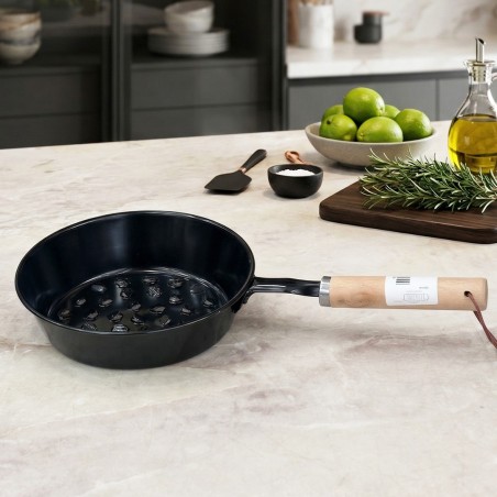 Poêle Grill 14 cm Antiadhésive avec Manche Bois