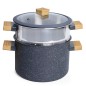 Batterie de Cuisine en Granite 18 Pièces Gris - HASCEVER