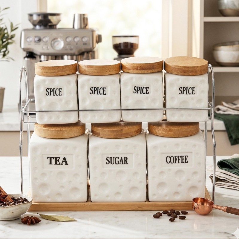 Set Porte Épices avec Support 7 Pièces M2