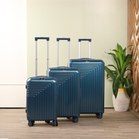 Série de 3 Valises Incassable en ABS Bleu - ABM