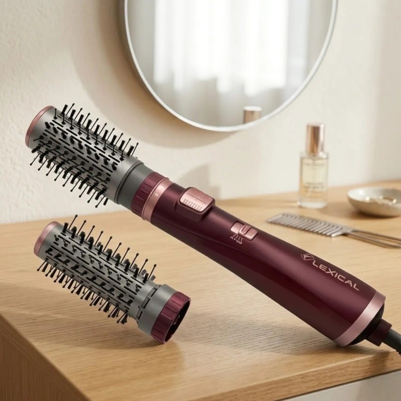 Coffret Brosse 1000W 2en1 Rouge - Lexical LAS-5220-4 Coffret Brosse 1000W 2en1 Rouge - Lexical LAS-5220-4