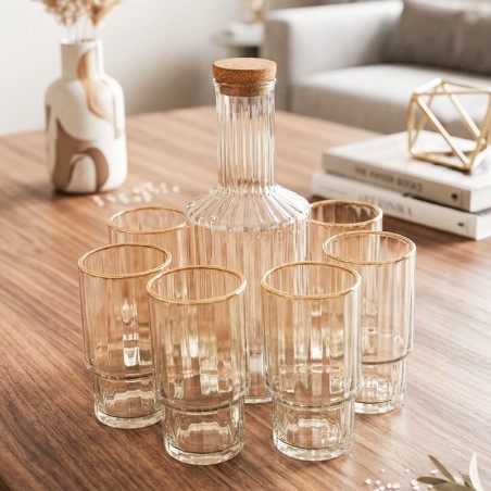 Service à eau 7 Pièces Avec Carafe en Verre