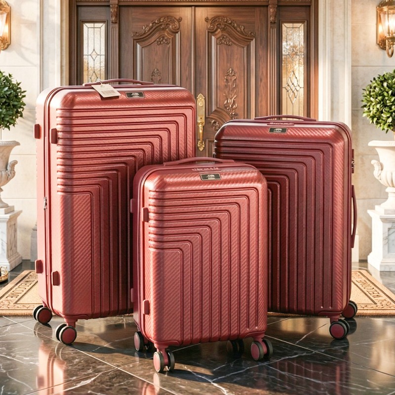 Série de 3 Valises Incassable en ABS Rouge - ABM