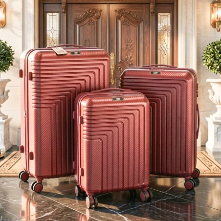 Série de 3 Valises Incassable en ABS Rouge - ABM