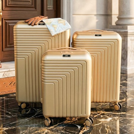 Série de 3 Valises Incassable en ABS Gold - ABM