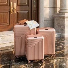 Série de 3 Valises Incassable en ABS Rose - ABM