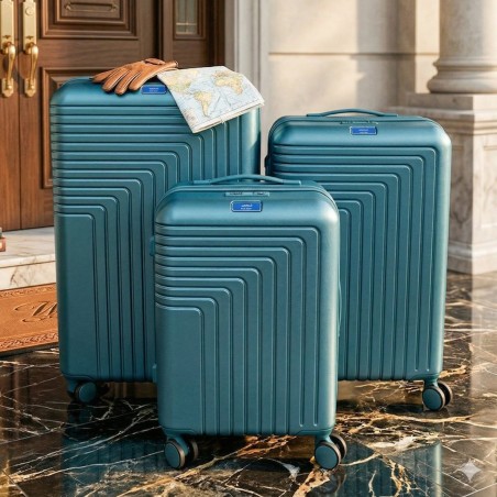 Série de 3 Valises Incassable en ABS Bleu - ABM