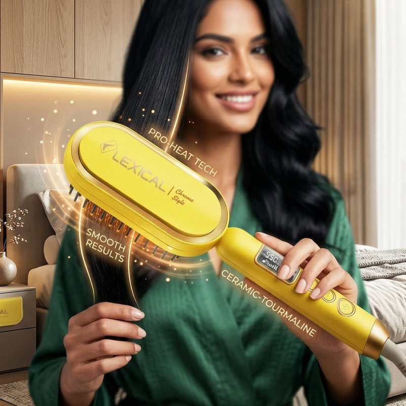 Brosse à Air Chaud 65W 990 °C  Jaune - Lexical LSB-5140-10