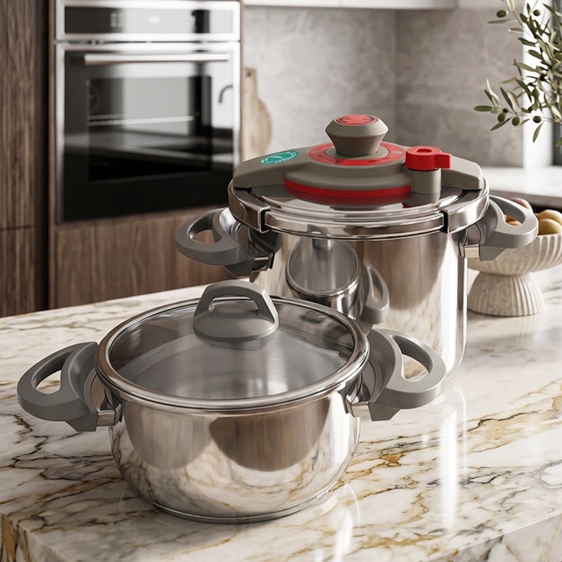 Set Cocotte 6L & Autocuiseur 9L Cookfest en Inox 18/10 - Falez