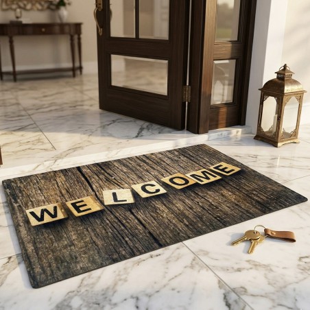Tapis d’Entrée 69x50 cm en Fibre Synthétique