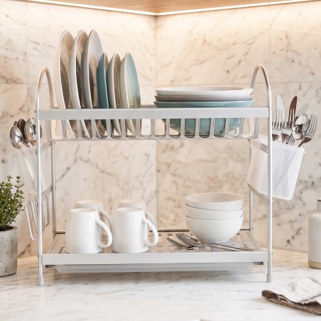 Égouttoir à Vaisselle 2 Niveaux en Aluminium
