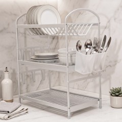 Égouttoir à Vaisselle 3 Niveaux en Aluminium