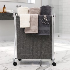 Panier à Linge avec Support et Roues