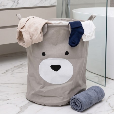 Panier à Linge Rond Motif Ours