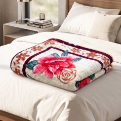 Couverture Lit 2 Places en Coton 3 Kg - Rose