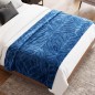 Couverture Lit 2 Places en Coton 3 Kg - Bleu